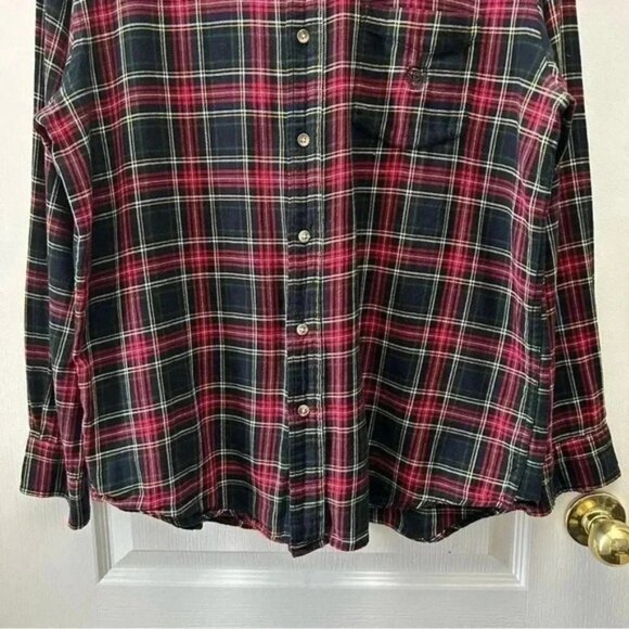 Chaps Men’s Plaid Flannel Long Sleeve Button Down Shirt Red Blue Black Green LG - Picture 7 of 16